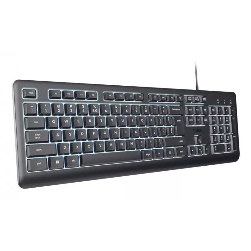 Trust Primo apšviesta klaviatūra USB QWERTY JAV anglų juoda