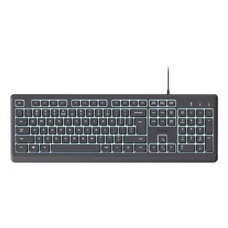 Trust Primo apšviesta klaviatūra USB QWERTY JAV anglų juoda