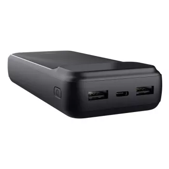 Power bank TRUST 25883 – 20000 mAh Li‑Ion, PD & Quick Charge 3.0, 2×USB‑A + 1×USB‑C, 20 W, juoda