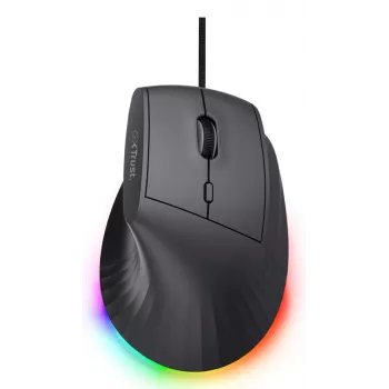 Žaidimų pelė TRUST GXT 145 Rexxa dešinei rankai USB Type-A 12800 DPI, laidinė, RGB ratukas, juoda