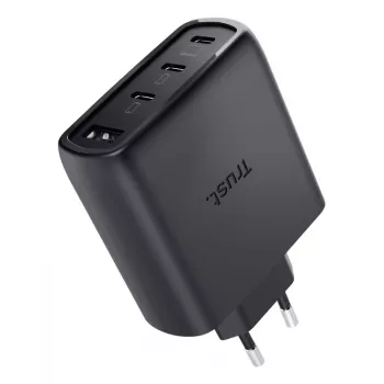 TRUST Maxo 65W vidinis kintamosios srovės greitasis įkroviklis, 3× USB-C, maks. 20V, 2m laidas, juodas