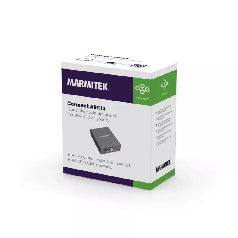 Marmitek Connect ARC13 pilkas – HDMI garso ištraukiklis su ARC ir CEC palaikymu