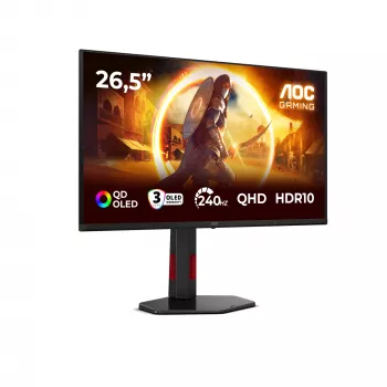 AOC G4 Q27G4ZDR kompiuterio monitorius 67,3 cm (26,5 colio) 2560 x 1440 pikselių Quad HD QD-OLED juodas, raudonas