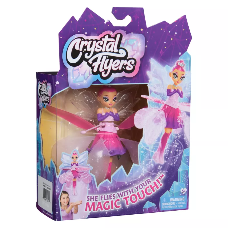 Crystal Flyers – Magiška skraidanti lėlė su krištoliniais sparnais, interaktyvus žaislas vaikams nuo 5 metų