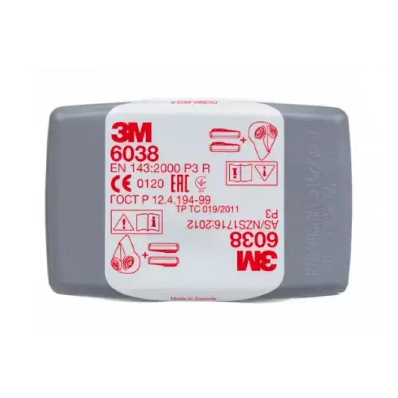 Dujų ir garų kasetė 3M 6038 P3 filtravimas 80 vnt.