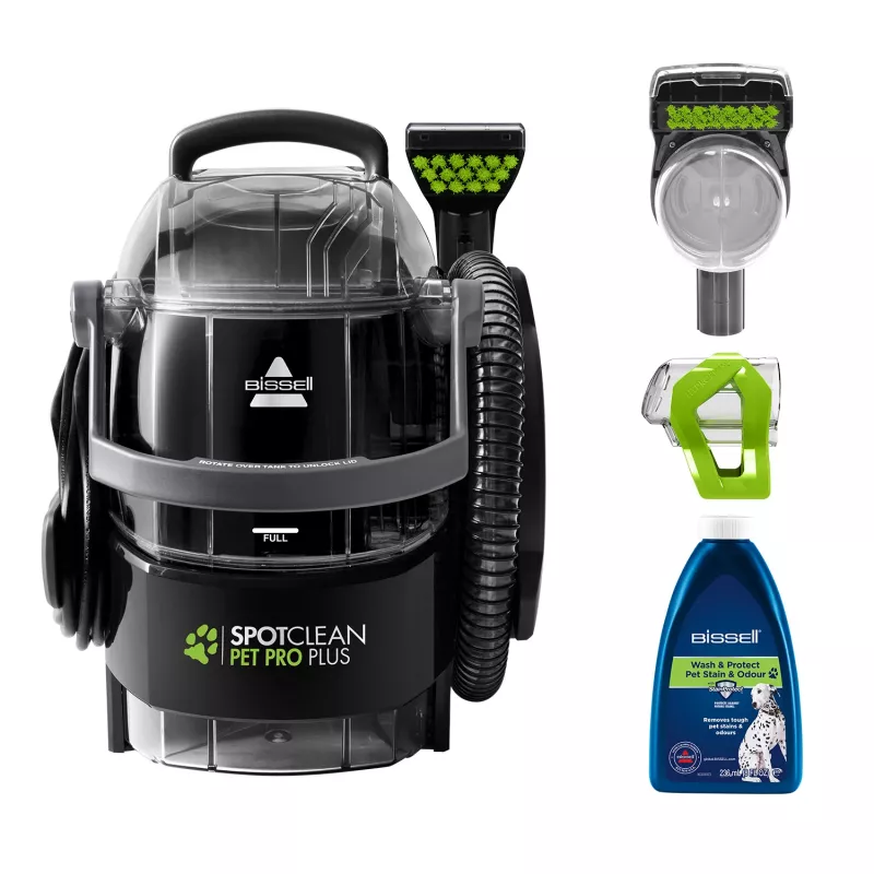 Bissell SpotClean Pet Pro Plus nešiojamas kilimų ir apmušalų valiklis, juodas/skaidrus