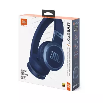 JBL Live 670NC belaidės ausinės, ausinė juosta, skambučiai/muzika, mėlyna