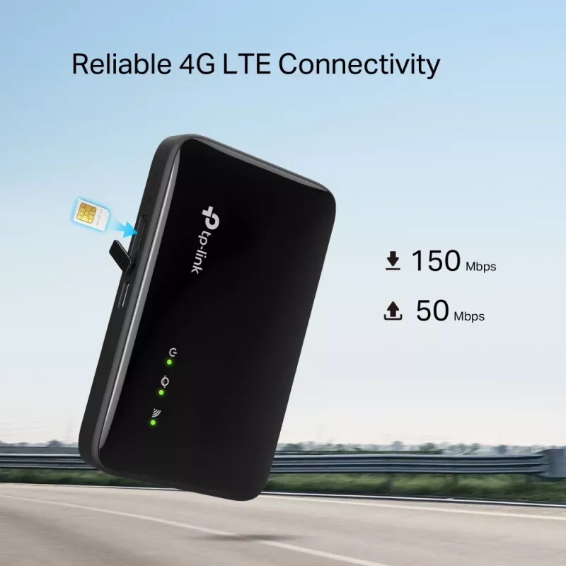 4G belaidis maršrutizatorius TP-Link M7005 vieno dažnio 2,4 GHz, NanoSIM, Wi-Fi 6, juodas