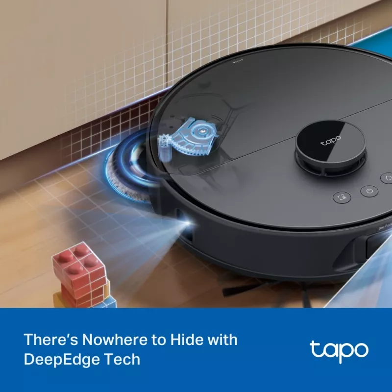 Robotinis siurblys TP-Link Tapo RV50 Pro Omni — 0,28 L dulkių talpa, 5200 mAh baterija, bazinė stotis su 3 L dulkių talpa