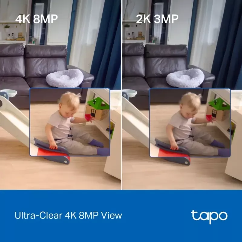 TP-LINK Tapo C250 | PTZ belaidė namų apsaugos kamera su AI | 8 MP | 4mm/F1.6 | H.265 | MicroSD iki 512 GB