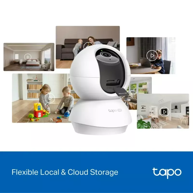 TP-LINK Tapo C250 | PTZ belaidė namų apsaugos kamera su AI | 8 MP | 4mm/F1.6 | H.265 | MicroSD iki 512 GB