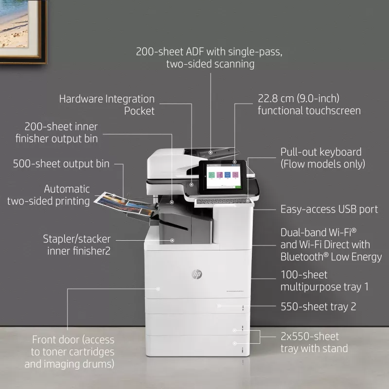 HP Color LaserJet Enterprise Flow MFP M776zs, spalvotas lazerinis daugiafunkcis įrenginys, A3