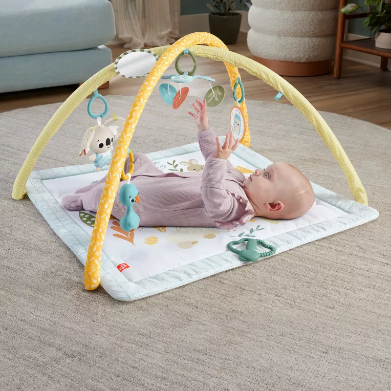 Fisher-Price Sensimals Simply Senses naujagimio kilimėlis su 6 sensoriniais žaislais