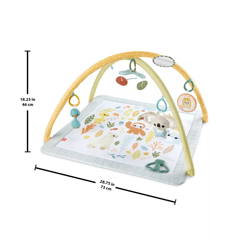 Fisher-Price Sensimals Simply Senses naujagimio kilimėlis su 6 sensoriniais žaislais