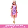 Barbie Fun & Fancy lėlė su itin ilgais spalvotais plaukais ir stiliaus aksesuarais