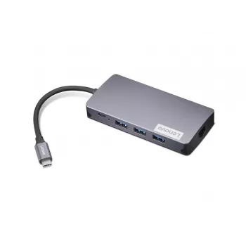 Dokavimo adapteris Lenovo GX91M73946 USB-C laidinis, 100 W, HDMI, VGA, 3x USB-A, SD skaitytuvas, Gigabit Ethernet, 4K@30Hz, pilka