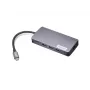 Dokavimo adapteris Lenovo GX91M73946 USB-C laidinis, 100 W, HDMI, VGA, 3x USB-A, SD skaitytuvas, Gigabit Ethernet, 4K@30Hz, pilka