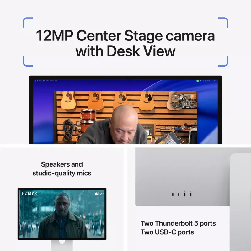 Monitorius Apple Studio Display XDR – 27 colių 5K (5120×2880), LED, nano-tekstūros stiklas, pakreipiamas ir aukščio reguliavimo stovas, sidabrinis