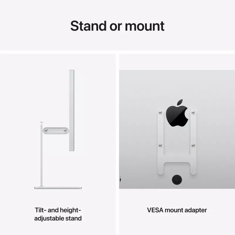 Monitorius Apple Studio Display XDR – 27 colių 5K (5120×2880), LED, nano-tekstūros stiklas, pakreipiamas ir aukščio reguliavimo stovas, sidabrinis