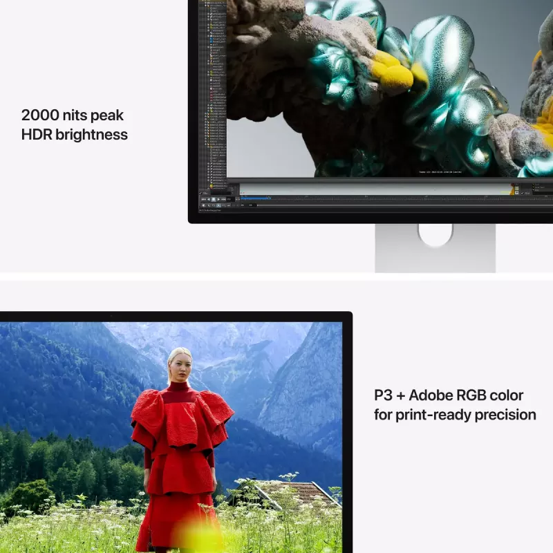 Monitorius Apple Studio Display XDR – 27 colių 5K (5120×2880), LED, nano-tekstūros stiklas, pakreipiamas ir aukščio reguliavimo stovas, sidabrinis