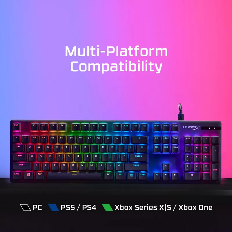 HyperX Alloy Origins PBT HX Blue – mechaninė žaidimų klaviatūra