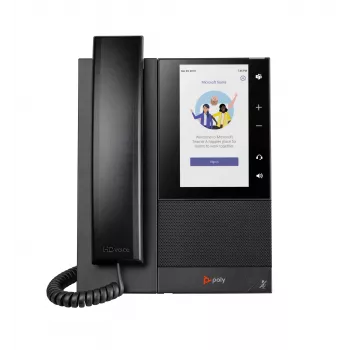 HP Poly CCX 505 versijinis multimedijos telefonas, skirtas Microsoft Teams, su PoE