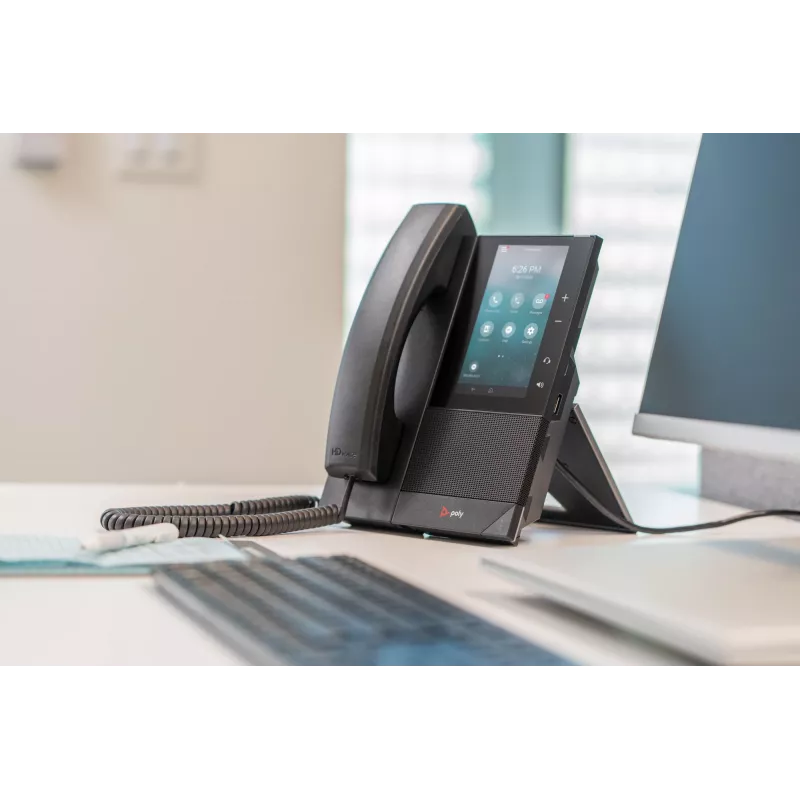 HP Poly CCX 505 versijinis multimedijos telefonas, skirtas Microsoft Teams, su PoE