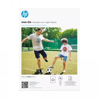 HP Iron-On Transferai šviesiems audiniams A4 (210 x 297 mm) 10 lapų
