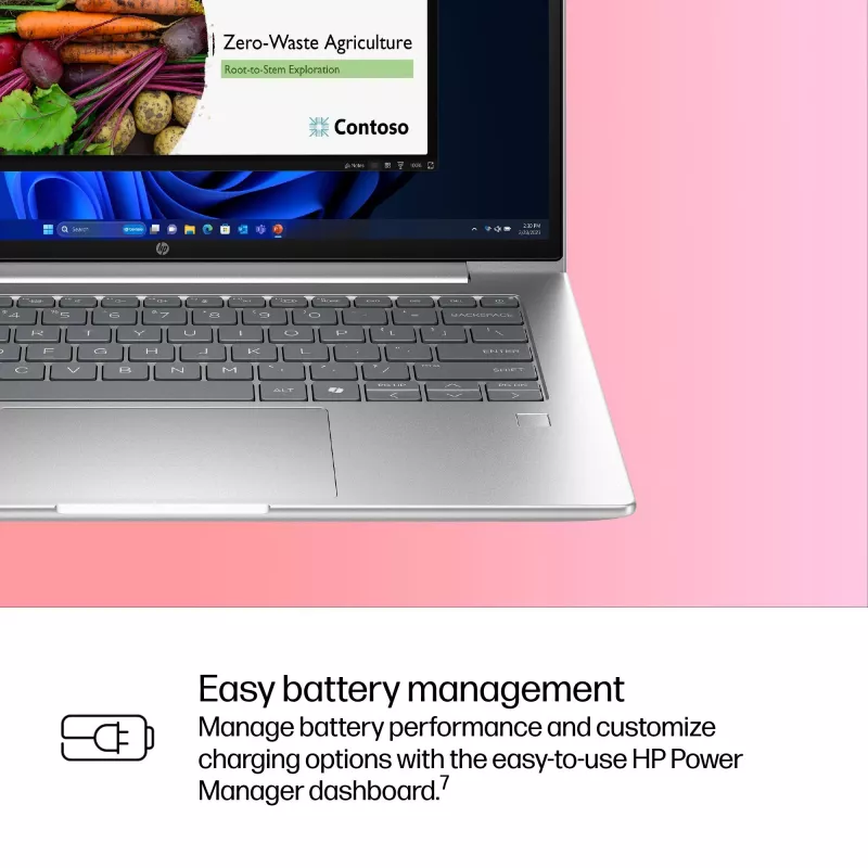 HP ProBook 4 G1iR Intel Core 5 120U nešiojamas kompiuteris 35,6 cm (14 colių) WUXGA 16 GB DDR5-SDRAM Wi-Fi 6E (802.11ax) Windows 11 Pro sidabrinis