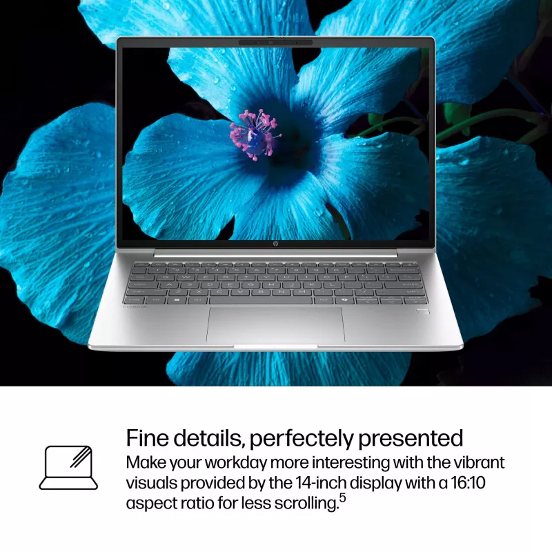 HP ProBook 4 G1iR Intel Core 5 120U nešiojamas kompiuteris 35,6 cm (14 colių) WUXGA 16 GB DDR5-SDRAM Wi-Fi 6E (802.11ax) Windows 11 Pro sidabrinis