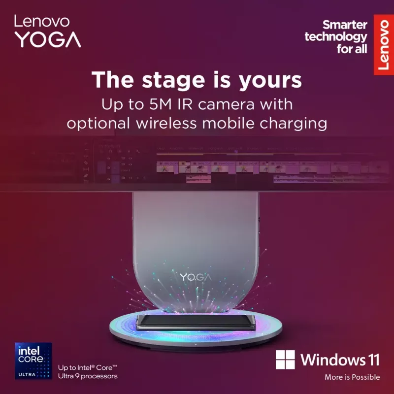All-in-One kompiuteris Lenovo Yoga AIO 9 27IAH10 — 27 colių QHD, Intel Core Ultra 7 255H, 16 GB LPDDR5x, 1 TB SSD, Intel Arc 140T, Windows 11 Home