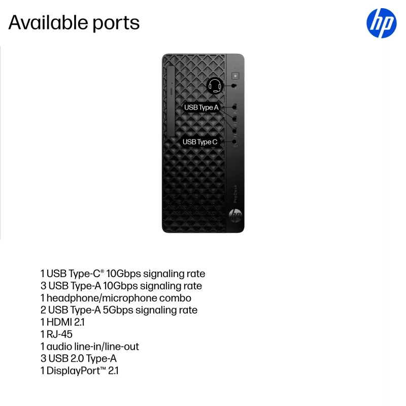 HP ProDesk 4 Tower G1i stalinis AI kompiuteris Intel Core Ultra 5 225 16 GB DDR5-SDRAM Windows 11 Pro