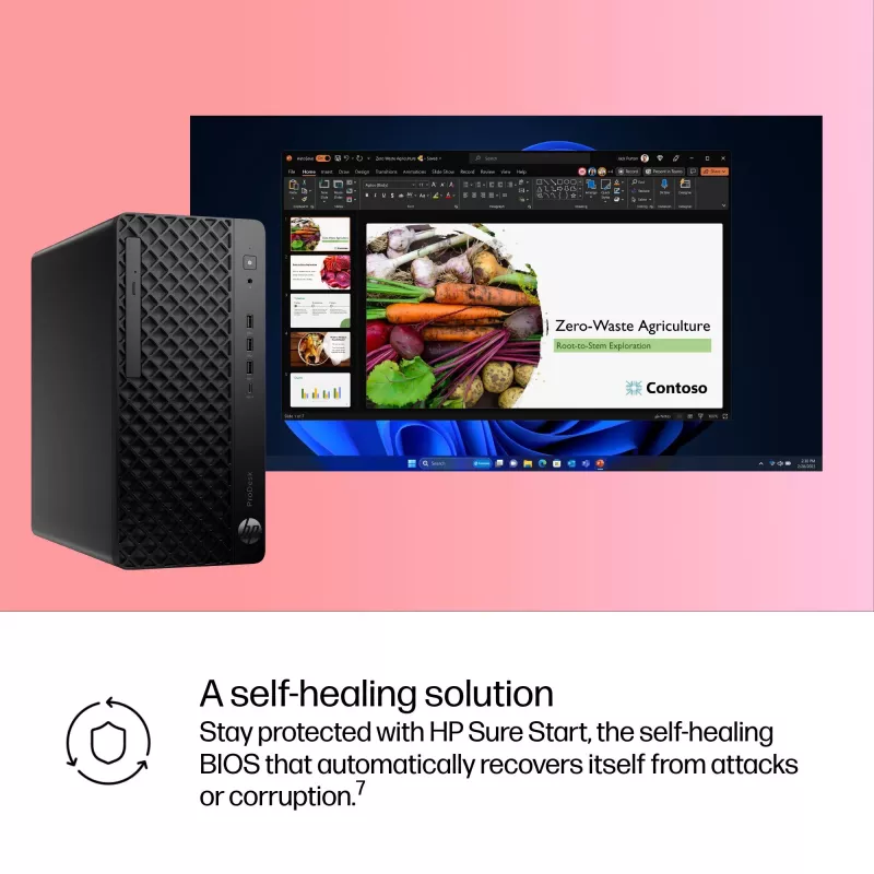 HP ProDesk 4 Tower G1i stalinis AI kompiuteris Intel Core Ultra 5 225 16 GB DDR5-SDRAM Windows 11 Pro