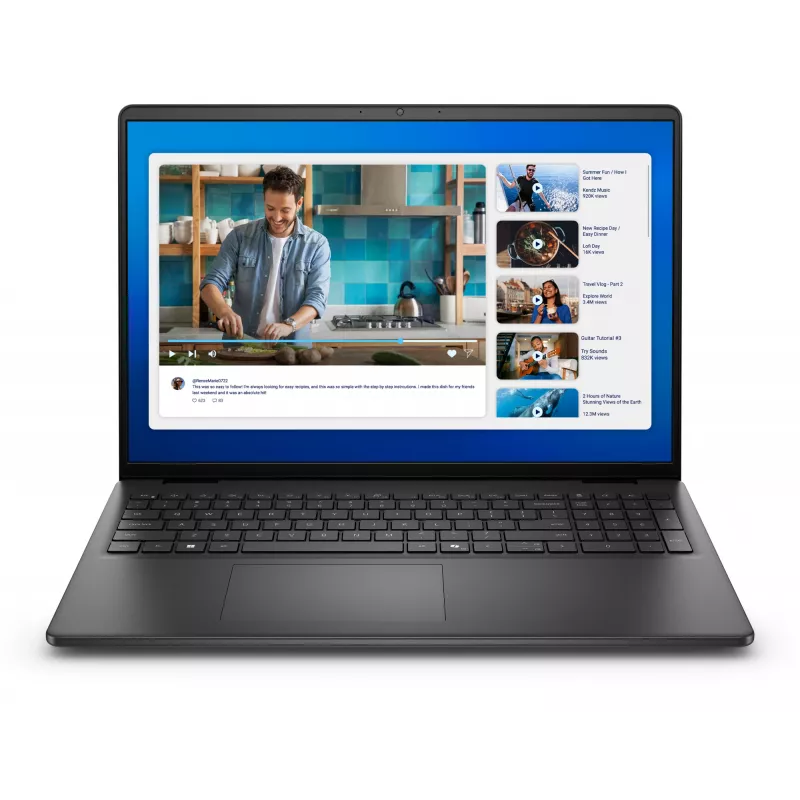 Dell DC16250 nešiojamas kompiuteris Intel Core 5 120U 40,6 cm (16 colių) Full HD+ 8 GB DDR5-SDRAM 512 GB SSD Wi-Fi 6 (802.11ax) Ubuntu Linux JK tarptautinė juoda