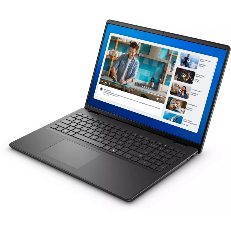 Dell DC16250 nešiojamas kompiuteris Intel Core 5 120U 40,6 cm (16 colių) Full HD+ 8 GB DDR5-SDRAM 512 GB SSD Wi-Fi 6 (802.11ax) Ubuntu Linux JK tarptautinė juoda