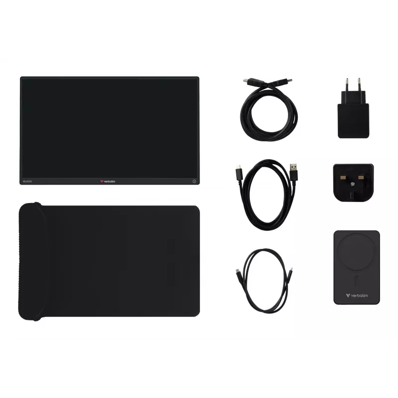 Nešiojamas monitorius VERBATIM 13.3 colių WUXGA (1920x1200) IPS jutiklinis ekranas, baterija, USB-A/USB-C, 3.5 mm, aliuminis, 0,925 kg