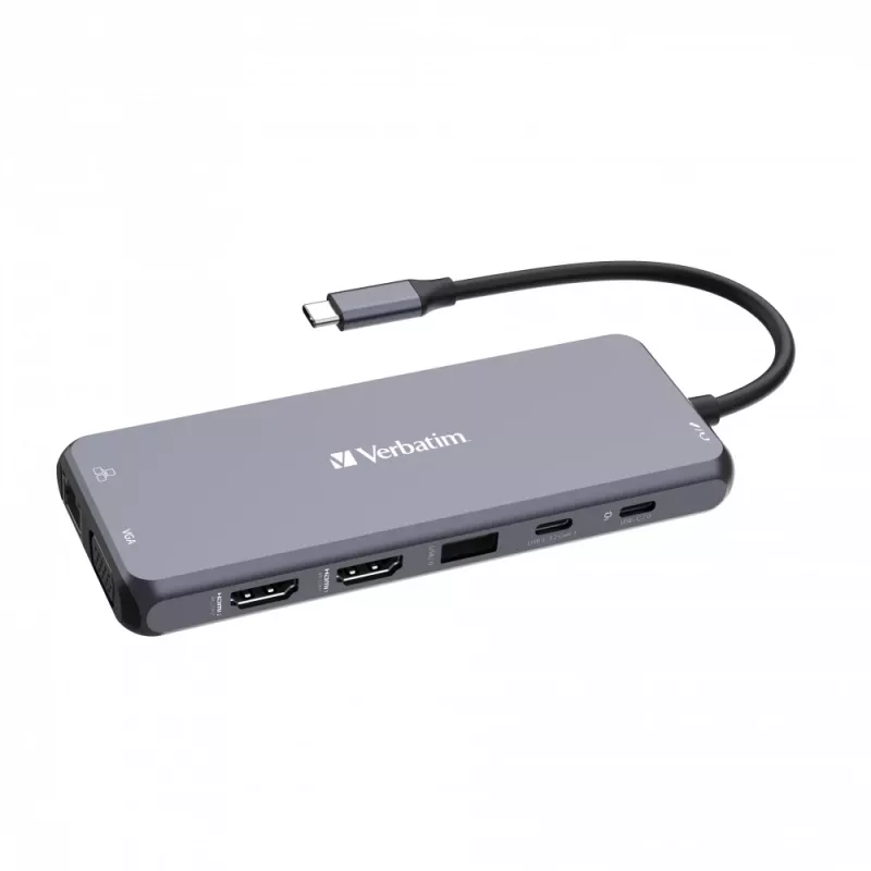 Verbatim CMH-14 USB Type-C 14 prievadų multiport hub, 5000 Mbit/s, sidabrinis