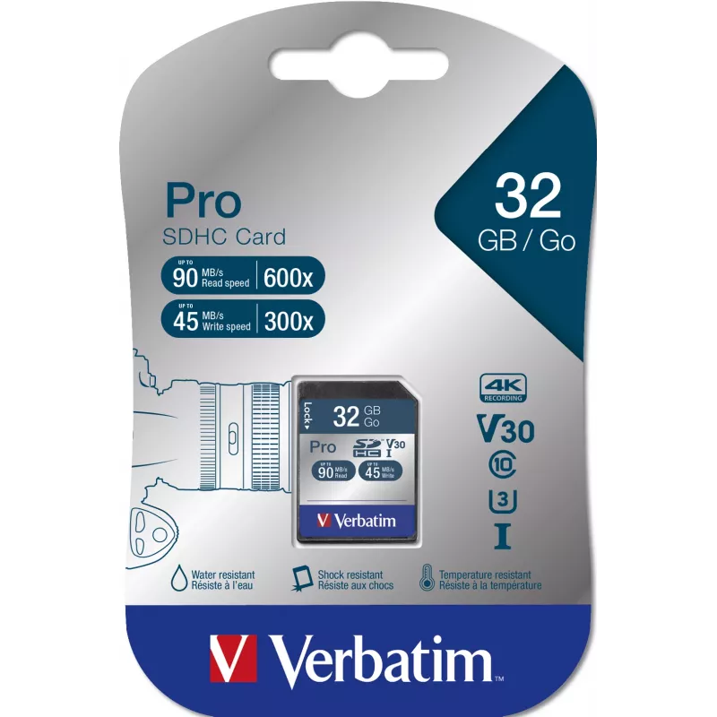 Flash atminties kortelė Verbatim Pro 32 GB SDHC UHS Class 10