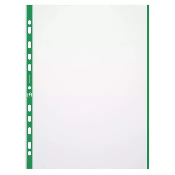 A4 kišeninis aplankas Elba Oxford 100206877, permatomas su žalia sustiprinta juosta