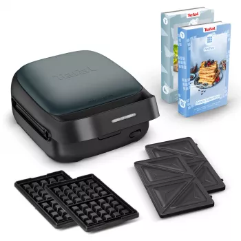 Vaflinė Tefal Snack Collection SW862BF0 2 vafliai 700 W Juoda Tamsiai Žalia