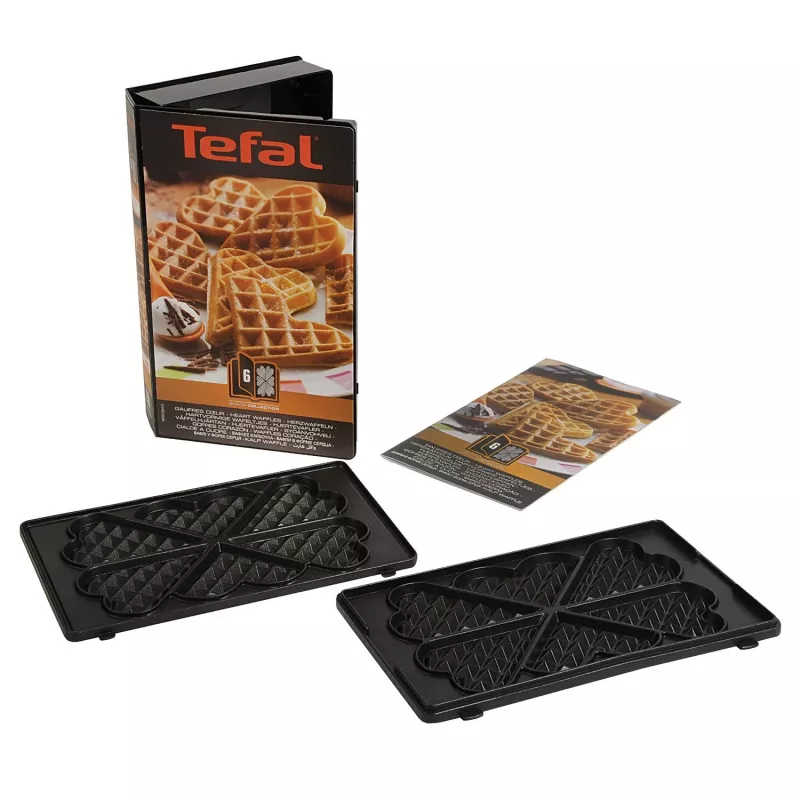 Tefal XA800612 širdies formos vaflių plokštės, skirtos SW852 sumuštinių keptuvei, juodos spalvos