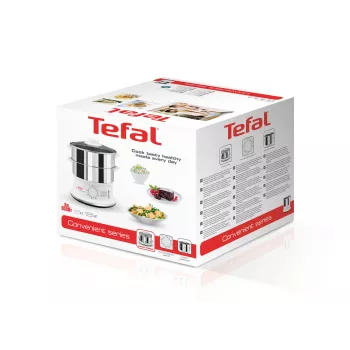 Tefal VC1451 garų virimo aparatas su 2 krepšeliais, 900 W, balta/nerūdijantis plienas