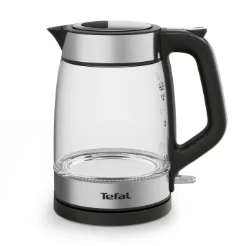 Tefal Glass Kettle KI605830 elektrinis virdulys 1.7 L 2200 W juodas, sidabrinis, permatomas