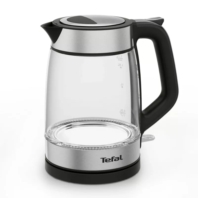 Tefal Glass Kettle KI605830 elektrinis virdulys 1.7 L 2200 W juodas, sidabrinis, permatomas