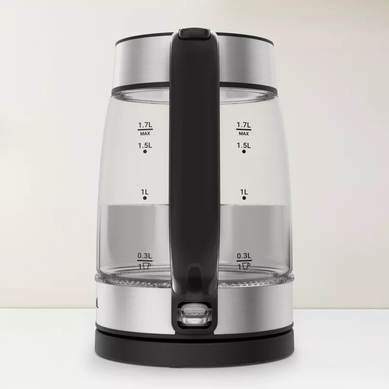 Tefal Glass Kettle KI605830 elektrinis virdulys 1.7 L 2200 W juodas, sidabrinis, permatomas