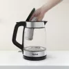 Tefal Glass Kettle KI605830 elektrinis virdulys 1.7 L 2200 W juodas, sidabrinis, permatomas