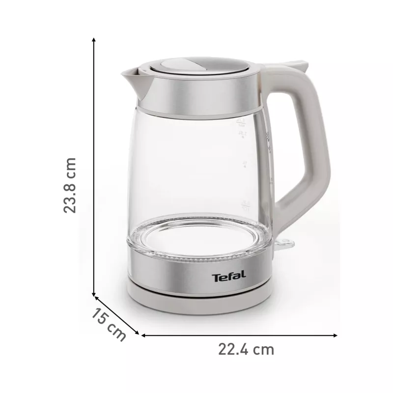 Tefal stiklinis virdulys KI605B30 1,7 L 2200 W pilka, sidabrinė, permatoma