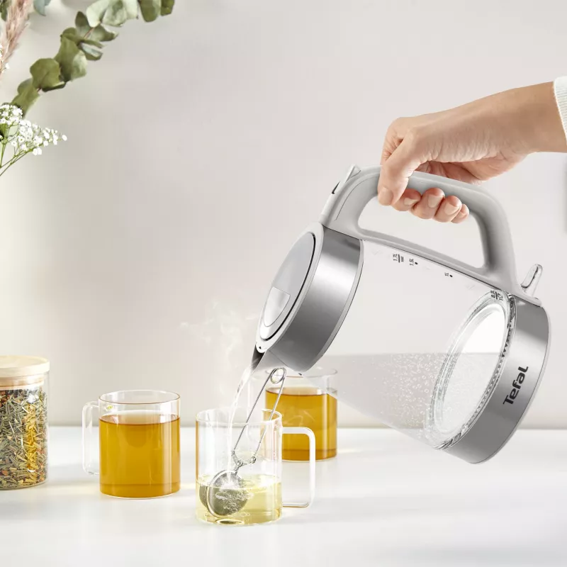 Tefal stiklinis virdulys KI605B30 1,7 L 2200 W pilka, sidabrinė, permatoma