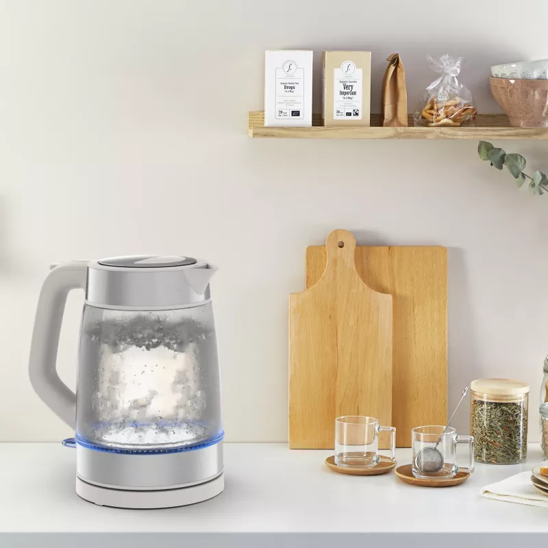 Tefal stiklinis virdulys KI605B30 1,7 L 2200 W pilka, sidabrinė, permatoma