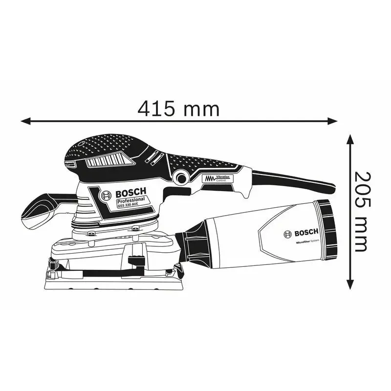 Bosch 0 601 292 801 orbitinis šlifuoklis, 11000 RPM, 22000 OPM